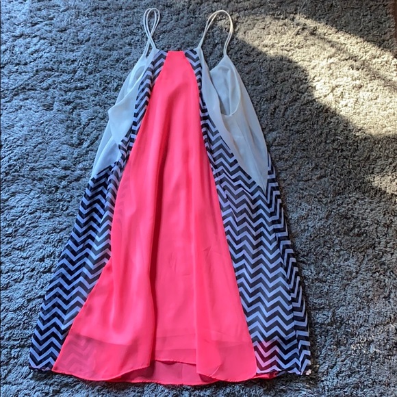 Altar’d State Hot Pink B/W Stripe Mini Dress - Picture 5 of 5